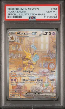 2023 POKEMON MEW EN-151 SPECIAL ILLUSTRATION RARE #201 ALAKAZAM EX PSA 10 - Image 1