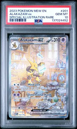 2023 POKEMON MEW EN-151 SPECIAL ILLUSTRATION RARE #201 ALAKAZAM EX PSA 10 - Image 1