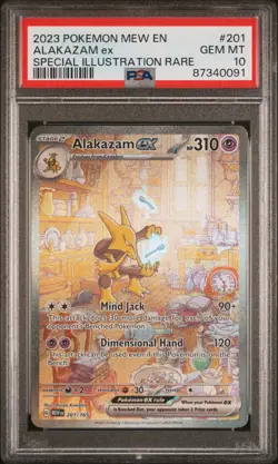 2023 POKEMON MEW EN-151 ALAKAZAM ex#201 SPECIAL ILLUSTRATION RARE PSA 10 - Image 1
