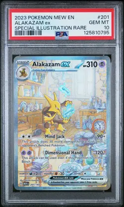 2023 POKEMON MEW EN-151 SPECIAL ILLUSTRATION RARE #201 ALAKAZAM EX PSA 10 - Image 1