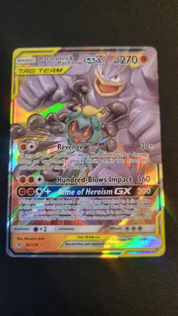 Marshadow & Machamp GX 82/214 Unbroken Bonds Ultra Rare Tag Team Holo Pokemon - Image 1