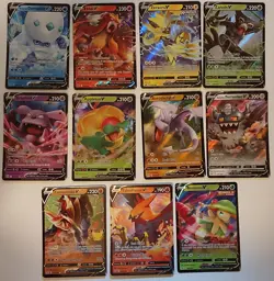 Pokemon Card TCG Bulk Lot 11 Cards Sword and Shield Era Holo Ultra Rare V NM - Image 1
