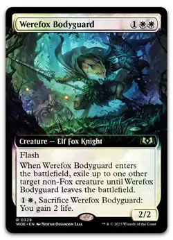 Werefox Bodyguard (Extended Art) #329 (Foil) NM Wilds of Eldraine WOE Magic MTG - Image 1