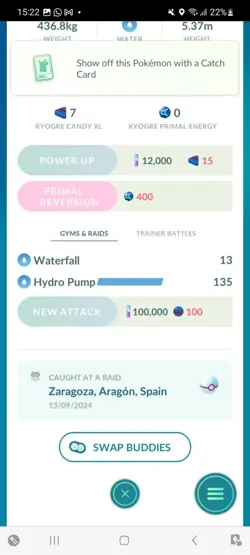 Pokemon Go Shiny Legendary Kyogre ( High cp ) - Image 2