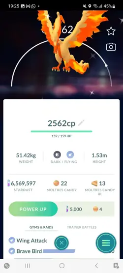 Pokemon Go Shiny Galerian Moltres - Image 1