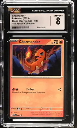 Charmander Poster Collection Black Star Promo 047 (Cosmos Holo) Holo CGC 8 - Image 1