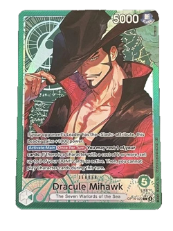 Dracule Mihawk Leader Alt Art Azure Sea’s Seven One Piece TCG OP14-020 - Image 1