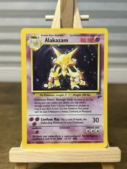 Alakazam - 1/130 - Pokemon Base Set 2 Holo Rare Card WOTC - Image 1