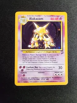 Alakazam Pokemon Card 1/130 Base Set 2 Holo Unlimited Rare Wotc W/ Swirl - Image 1