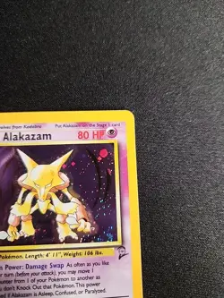 Alakazam Pokemon Card 1/130 Base Set 2 Holo Unlimited Rare Wotc W/ Swirl - Image 3