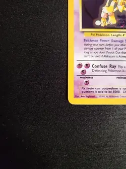 Alakazam Pokemon Card 1/130 Base Set 2 Holo Unlimited Rare Wotc W/ Swirl - Image 4