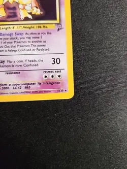 Alakazam Pokemon Card 1/130 Base Set 2 Holo Unlimited Rare Wotc W/ Swirl - Image 5