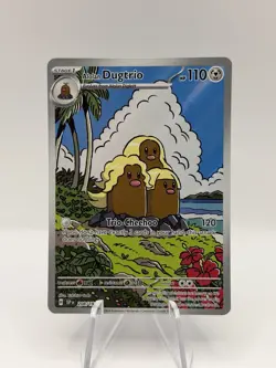 Pokemon TCG Alolan Dugtrio Holo Card 208/191 Sv08 Surfing Sparks NM - Image 1