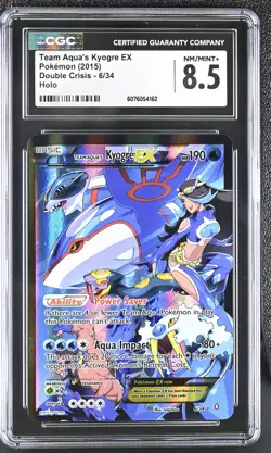 CGC 8.5 Team Aqua's Kyogre EX 2015 Double Crisis 6/34 Holo Pokemon Card - Image 1
