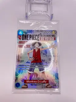 One Piece Monkey D. Luffy US Voyage College Basketball Promo Card *Creased* - Image 2