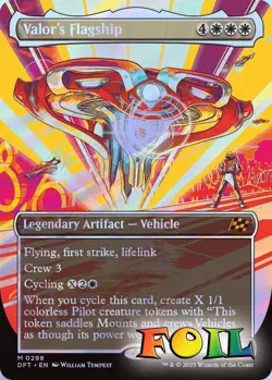 Valor's Flagship Borderless 0298 MTG Aetherdrift Mythic NP Foil - Image 1
