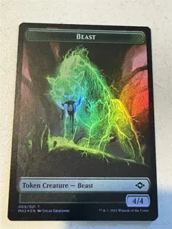 mtg foil token Beast // Treasure, 009/020, Modern Horizons 2 unplayed - Image 1