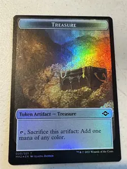 mtg foil token Beast // Treasure, 009/020, Modern Horizons 2 unplayed - Image 2