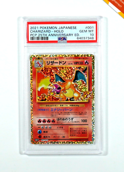 Pokemon PSA 10 Charizard #001 Holo PCP 25th Anniversary 2021 Japanese - Image 1