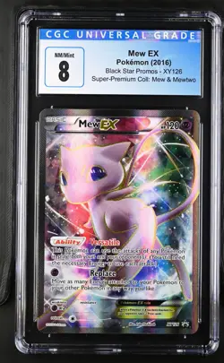 2016 POKEMON XY BLACK STAR PROMO SUPER-PREM COLL #XY126 FULL ART/MEW EX CGC 8 - Image 1
