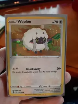 Pokemon TCG SwSh Promo Wooloo 222/264 Cosmic Holo Rare - Image 1