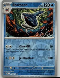 Pokemon SV05: Temporal Forces Sharpedo #043/162 Uncommon Reverse Holo - Image 1