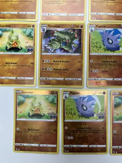 Pokemon Tcg Lot of 11 Larvitar, Pupitar, Tyranitar Reverse Holo Common basic - Image 5