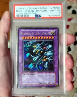 Yugioh PSA 8 NM-MT Blue-Eyes Ultimate Dragon JMP-EN005 slight slab wear - Image 2