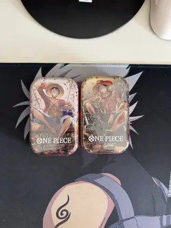 One Piece Tin Pack Set Vol. 2 Factory Sealed-2 Factory Sealed Tins (LUFFY & ACE) - Image 1