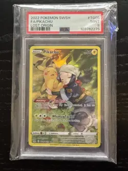 Pokemon TCG Pikachu TG05/TG30 Holo Rare Lost Origin Trainer Gallery PSA 9 Mint - Image 1