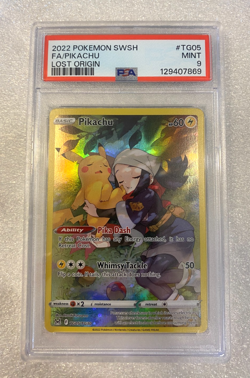 Pokemon TCG Pikachu TG05/TG30 Holo Rare Lost Origin Trainer Gallery PSA 9 Mint - Image 1