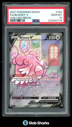 2021 POKEMON SWORD & SHIELD CHILLING REIGN #183/198 BLISSEY V PSA 10 - Image 1