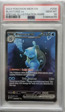 💥 PSA 10 Blastoise Ex 200/165 Pokemon 2023 Mew En-151 Special Illustration Rare - Image 1