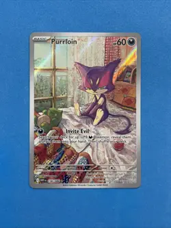 Pokemon TCG Purrloin Card 136/086 Illustration Rare, Sv: White Flare IR - Image 1