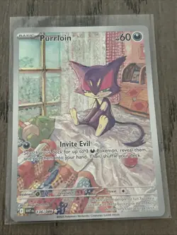 Pokemon TCG Purrloin Card 136/086 Illustration Rare, Sv: White Flare IR - Image 1