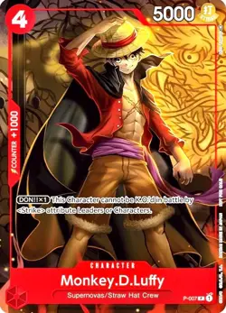 Monkey D. Luffy RARE PROMO ANNIVERSARY ALT ART P-007 ONE PIECE TCG NM - Image 2