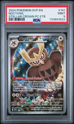 Noctowl #141 Pokemon Center PSA 9 - Image 1