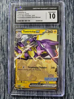 2025 POKEMON PROMO ILLUSTRATION CONTEST 2024 #215 TOXTRICITY EX CGC 10 GEM MINT - Image 1