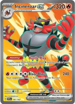 Incineroar ex - 187/162 - Pokemon Temporal Forces Full Art Card NM - Image 1