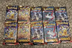Pokemon TCG Scarlet And Violet Surging Sparks Sealed Booster Packs Lot Of 10 - Image 1
