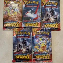 Pokemon TCG Scarlet And Violet Surging Sparks Sealed Booster Packs Lot Of 5 - Image 1