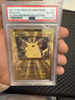 2021 Pokemon Pikachu - (Celebrations Metal Card) 058/102 Ultra Rare Coll. PSA 8 - Image 1