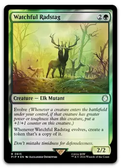 Watchful Radstag (Surge Foil) #615 (NM) Fallout PIP Magic MTG - Image 1