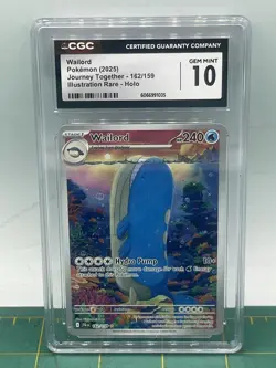 CGC 10 Gem Mint Wailord 162/159 Illustration Rare Journey Together Pokemon Card - Image 1