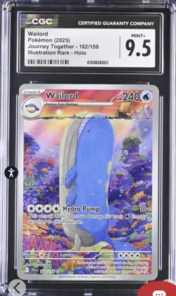 Pokemon TCG Wailord 162/159 Illustration Rare Journey Together CGC 9.5 Mint+ 🔥 - Image 1