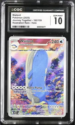 Pokemon Wailord 162/159 Sv09: Journey Together Holo CGC 10 - Image 1