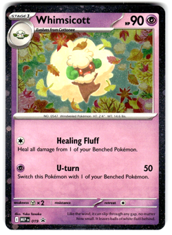 Pokemon 2025 Mega Evolution Black Star Promo Card #019 Whimsicott Cosmo Holo - Image 1