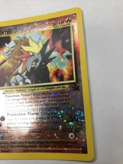 Entei #34 Pokemon Card Black Star Movie Promo Reverse Holo 2001 Multi Swirl!! - Image 2