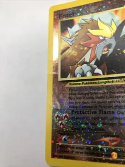 Entei #34 Pokemon Card Black Star Movie Promo Reverse Holo 2001 Multi Swirl!! - Image 3