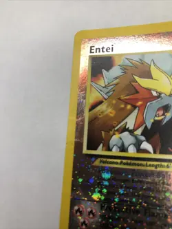 Entei #34 Pokemon Card Black Star Movie Promo Reverse Holo 2001 Multi Swirl!! - Image 4